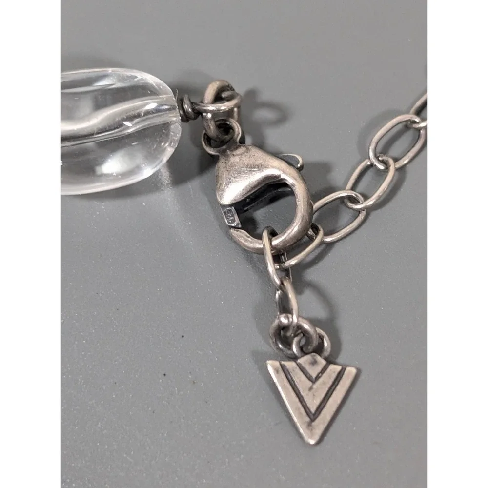 Silpada Retired 925 Clear Rock Crystal White Pearl‎ Necklace 18 in - Picture 10 of 11